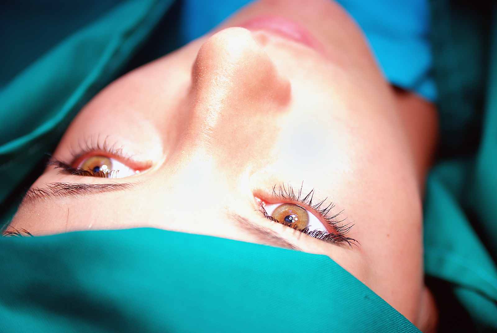 Woman getting lasik eye surgery