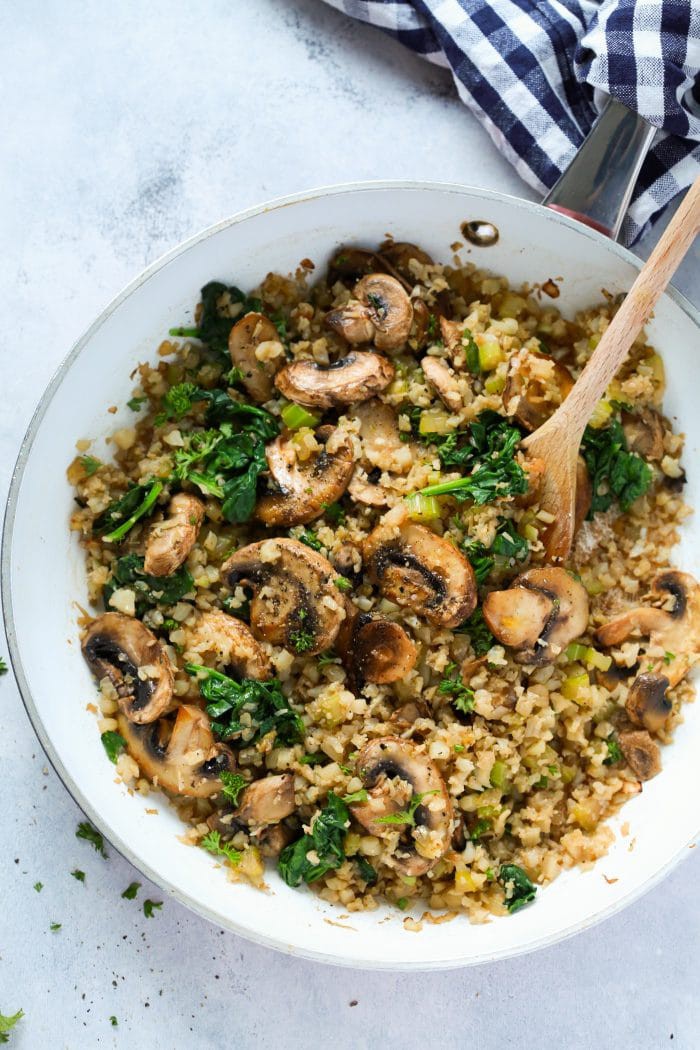 Mushroom Cauliflower Rice Skillet Recipe