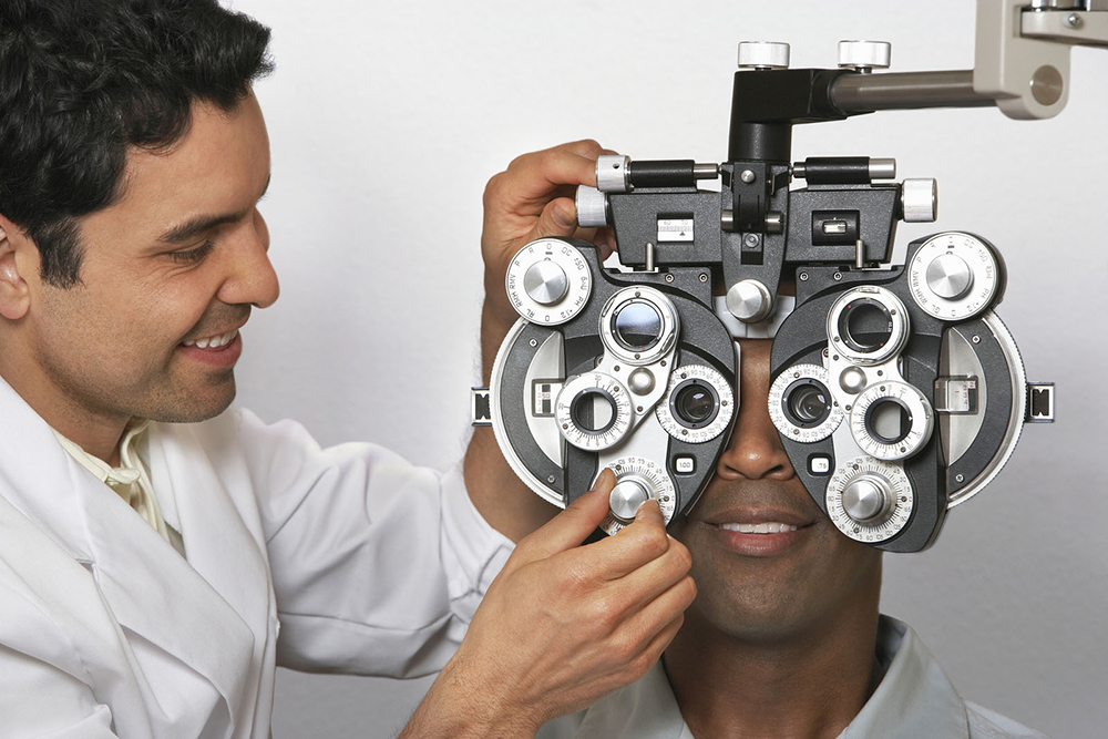 Man getting an eye examination