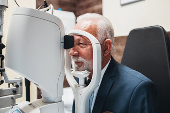 Older Gentleman having vision exam