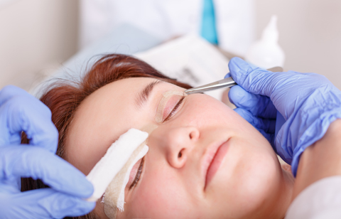 women getting eyelid surgery